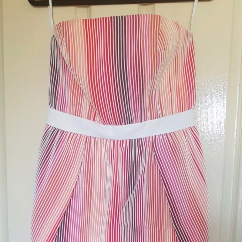 Camilla and Marc C&M Womens Strapless Midi Dress Red Orange Size 8
